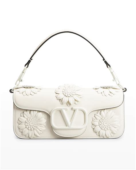 Valentino Garavani Loco Vlogo Flower Leather Shoulder Bag Neiman Marcus