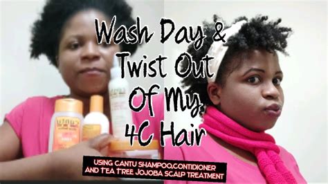 My 4c Natural Hair Cantu Wash Day Routine Deep Conditioning And Twist