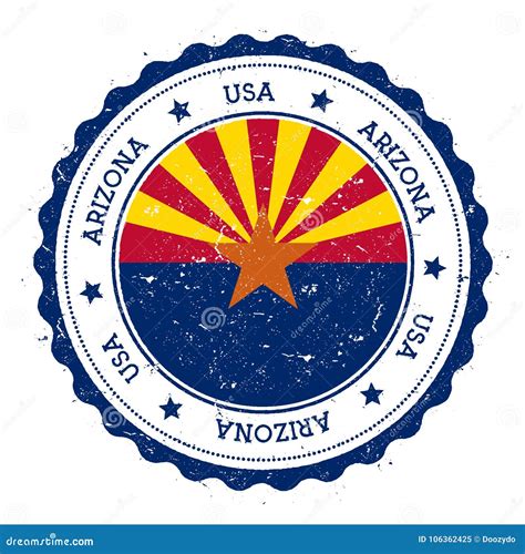Arizona Flag State Emblem Vector Illustration
