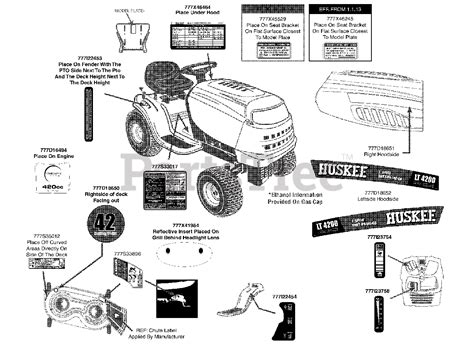 Huskee Lt 4200 13w2775s031 Huskee Lawn Tractor 2013 Label Map