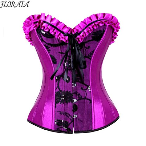 Gothic Corset Sexy Overbust Corset Tight Lacing Top Steampunk Purple Sexy Women Bustier Body