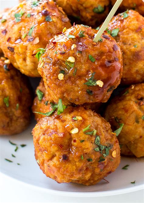 Form the mixture into approximately 18 meatballs. Slow Cooker Firecracker Chicken Meatballs