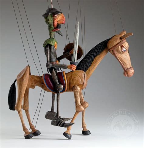 Don Quijote And Rocinante Horse Czech Marionettes Horses Wood Sculpture