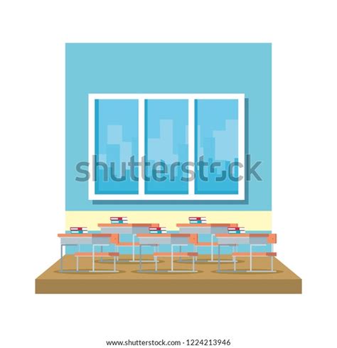 Classroom Windows Scene Stock Vector Royalty Free 1224213946