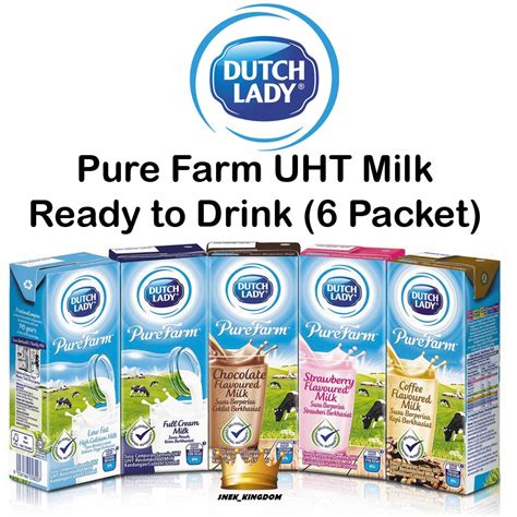 Dutch Lady 200ML X 6 Pkts Pure Farm UHT Milk Chocolate Strawberry