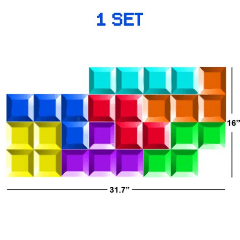 A visual artificially intelligent tetris, built to be displayed on your wall. Giant Tetris Blocks Re-Positionable Wall Clings - Order ...