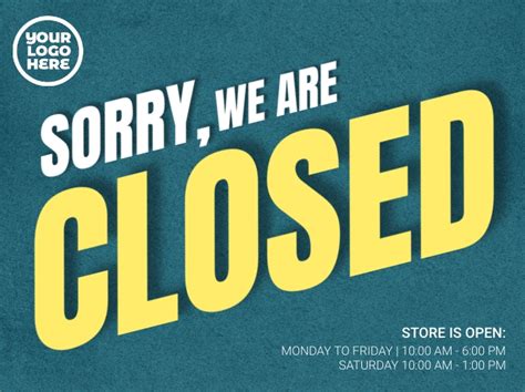 Sorry We Are Closed Yard Sign Template Postermywall