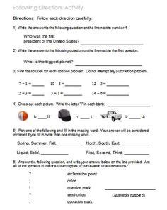 april fools day  directions worksheet middle school lessons