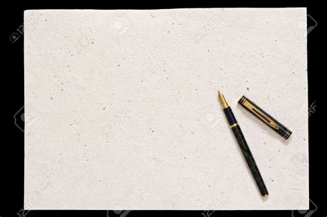 Download Pen And Old Paper Isolated On Black Background Stock Photo