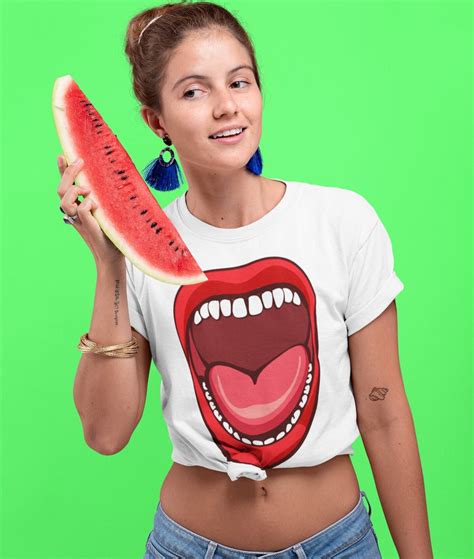 Lips Tee Take On The World Open Mouth Unisex Shirt Express Your Freedom