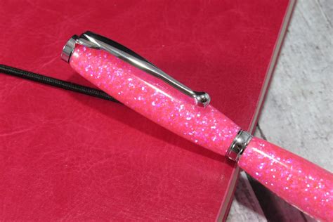 Hot Pink Glitter Pen Personalized Pink Pen Handmade Pink Etsy