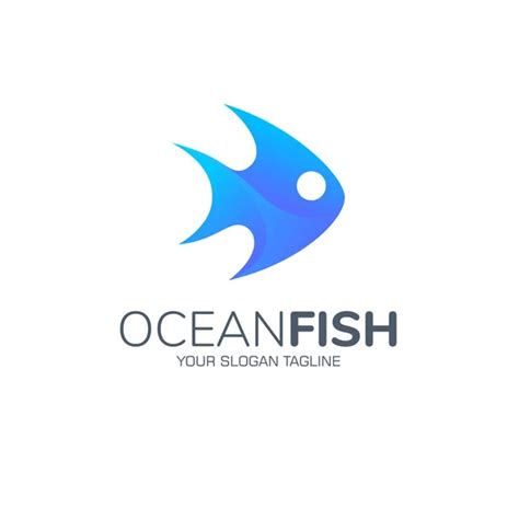 3d Blue Fish Logo Vector Icon Template Modern Logo For Fishing Food