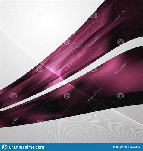 Abstract Pink And Black Flow Curves Background Stock Vector