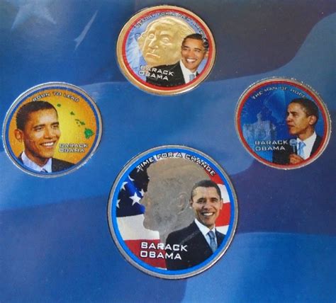 Barack Obama 4 Coin Presidential Coin Collection With Coa