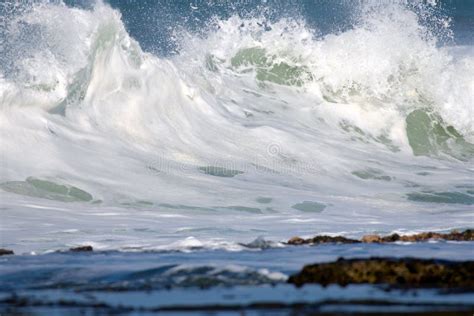 Beautiful Ocean Waves Breaking Onto Shore Stock Photo Image Of Crash
