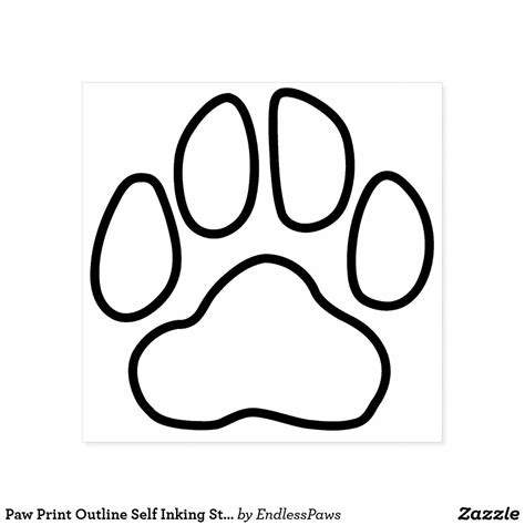 Paw Print Outline Self Inking Stamp Paw