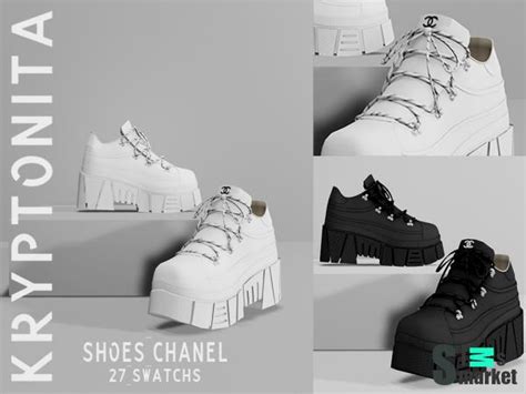 Обувь Chanel By Kryptonita для Симс 4 Скачать мод