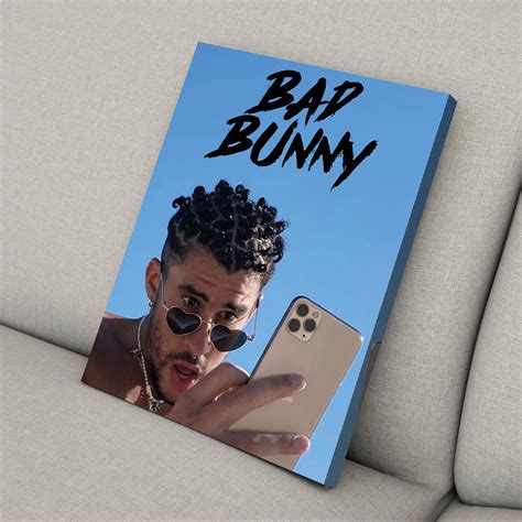 Bad Bunny Canvas Bad Bunny Bad Bunny Poster Custom Poster Etsy