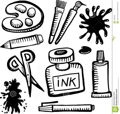 Top 100 Art Supplies Clipart Black And White Motivational Quotes