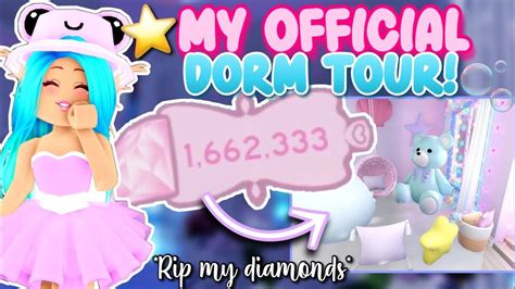 My Over Million Diamonds Dorm Tour Roblox Royale High Campus Phase