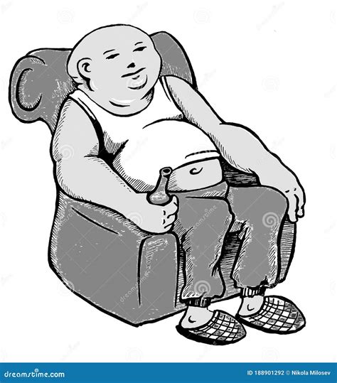 Caricature Illustration Of Lazy Man Stock Illustration Illustration
