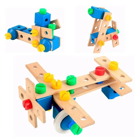 Puzzle Assembling Screw Toys Amazing Screw Nut Combination Toys Wooden
