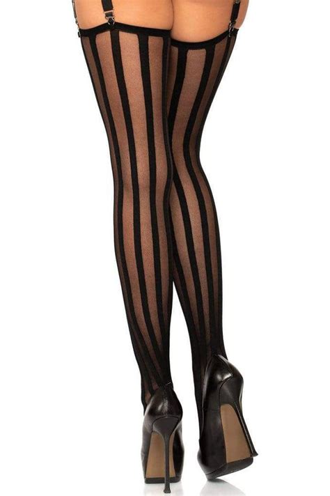 sheer vertical stripe stockings