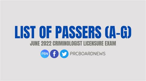 A G Passers June Criminology Board Exam Cle Result