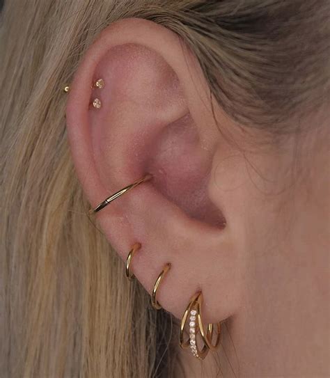 Gold Conch Hoop In Ear Piercings Earrings Ear Cuff