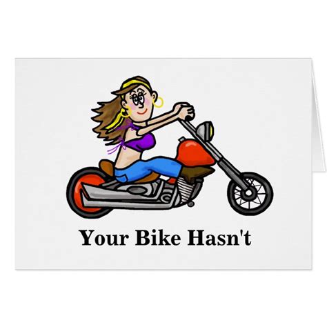 Woman Riding Motorcycle Birthday Card Zazzle