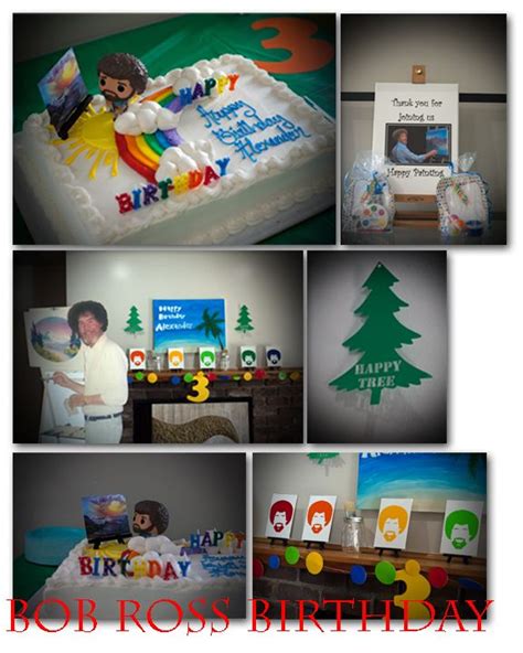 So, when my friend and i conspired to host a painting party for our pal's birthday, you can probably imagine how. Bob Ross Birthday Party #bobross | Bob ross birthday, Bob ...