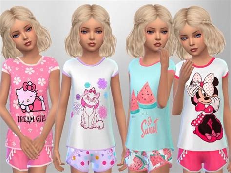 Sweetdreamszzzzzs Girls Summer Sleepwear Roupas Sims The Sims 4