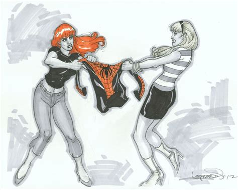 mj vs gwen stacey comic book girl catfight gwen stacy