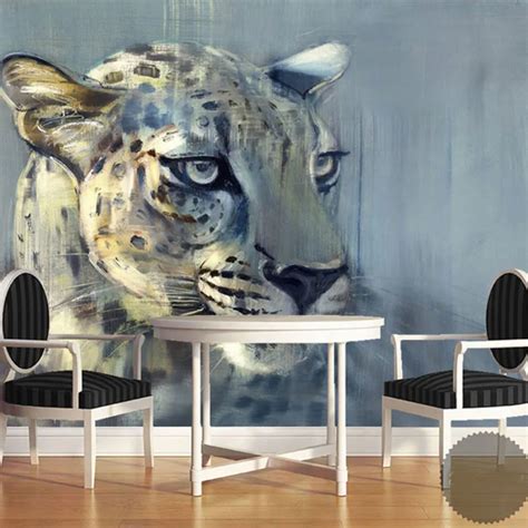 8d Papel Leopard Animal Murals 3d Animal Wallpaper Mural For Living