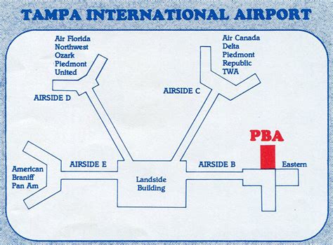 1970s Tampa International Airport Terminal Maps Sunshine Skies