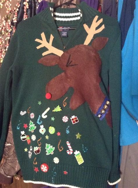 Ugly Christmas Sweater Reindeer Throwing Up Xmas Ugly Christmas Sweater Reindeer Christmas