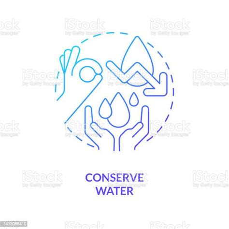 Conserve Water Blue Gradient Concept Icon Stock Illustration Download