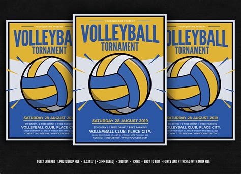 Volleyball Tournament Creative Photoshop Templates ~ Creative Market