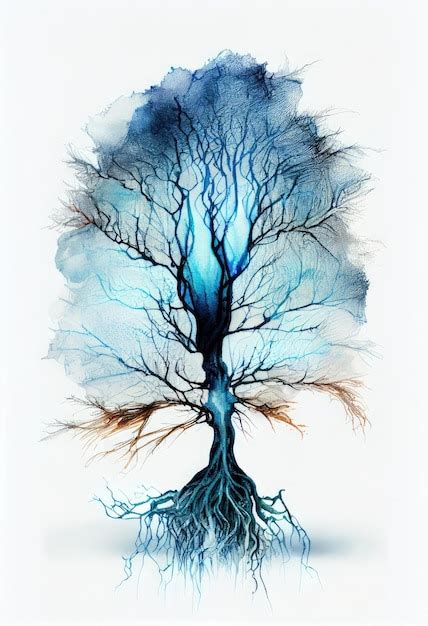 Premium Ai Image Abstract Tree In Alcohol Ink