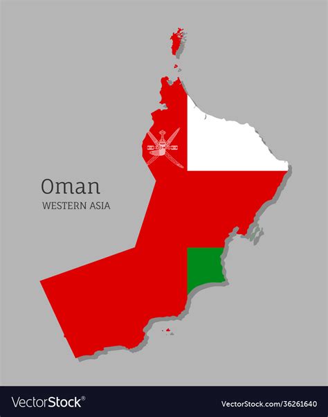 Map Oman With National Flag Royalty Free Vector Image