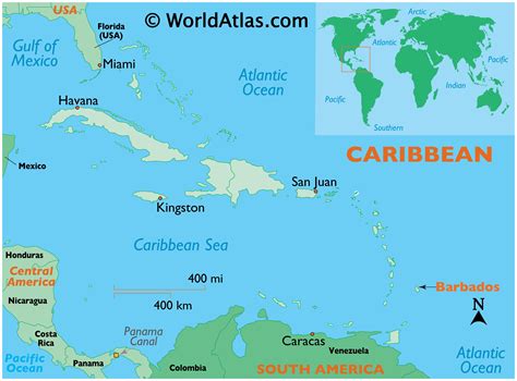 Where Is Barbados Located On A Map Map Of The World