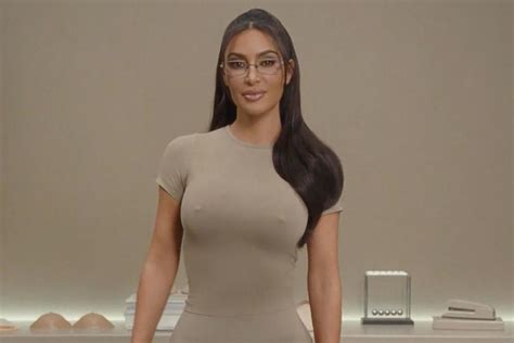 watch kim kardashian model skims new ultimate push up bra — complete with a built in faux nipple