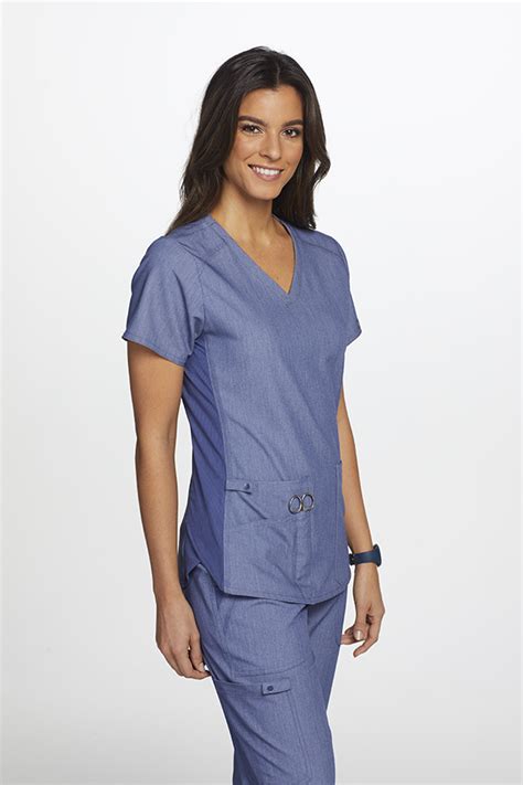 Med Couture Touch Kerri Shirttail Hem V Neck Top Stylish Scrubs Med