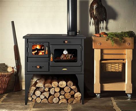 New10kw Cooking Woodburning Stove Legs Oven Cooker Multifuel Cast Iron