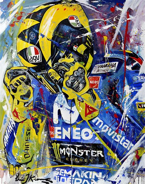Valentino Rossi Art Painting By Motogp Artist Eric Jan Kremer