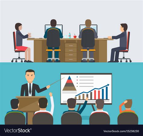 Training Seminar Concept A Group Of People Vector Image