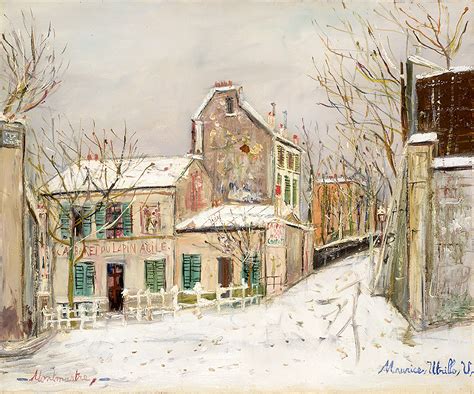 Maurice Utrillo 1883 1955 Montmartre Le Lapin Agile Sous La Neige