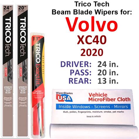 2020 Volvo Xc40 Beam Blade Wipers Set Of 3 Wrear Wiper