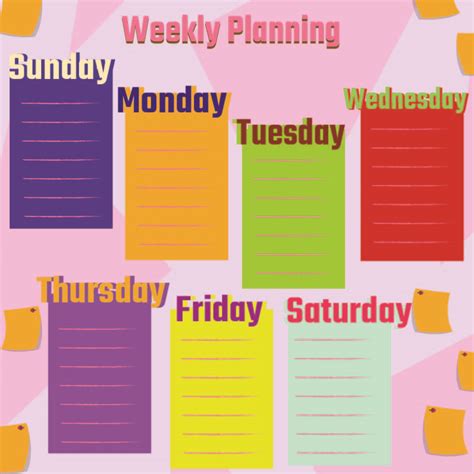 Printable Weekly Calendar Vector Download Free Vectors Clipart