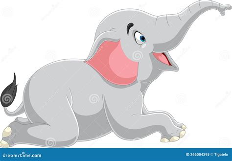 Cute Elephant Cartoon Lying Down Stock Vector Illustration Of Forest Design 266004395